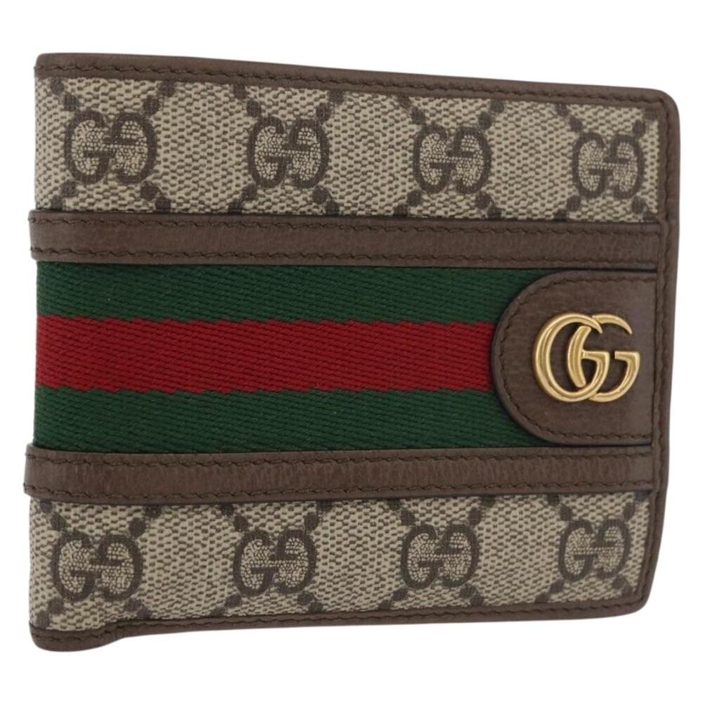 Gucci GG Supreme Web Compact Wallet Beige